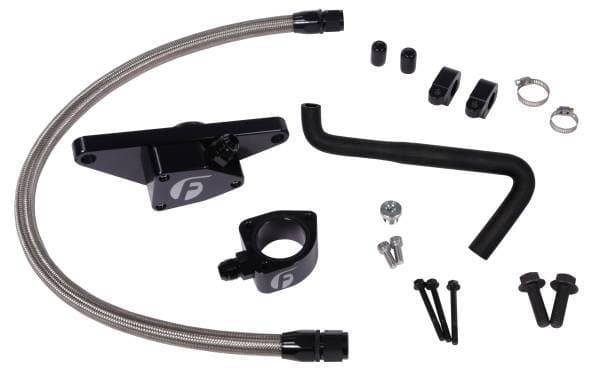 Fleece Performance 06-07 Auto Trans Cummins Coolant Bypass Kit w/ Stainless Steel Braided Line