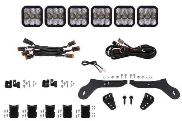 Diode Dynamics 17-20 Ford Raptor SS5 Grille CrossLink Lightbar Kit Sport - White Combo
