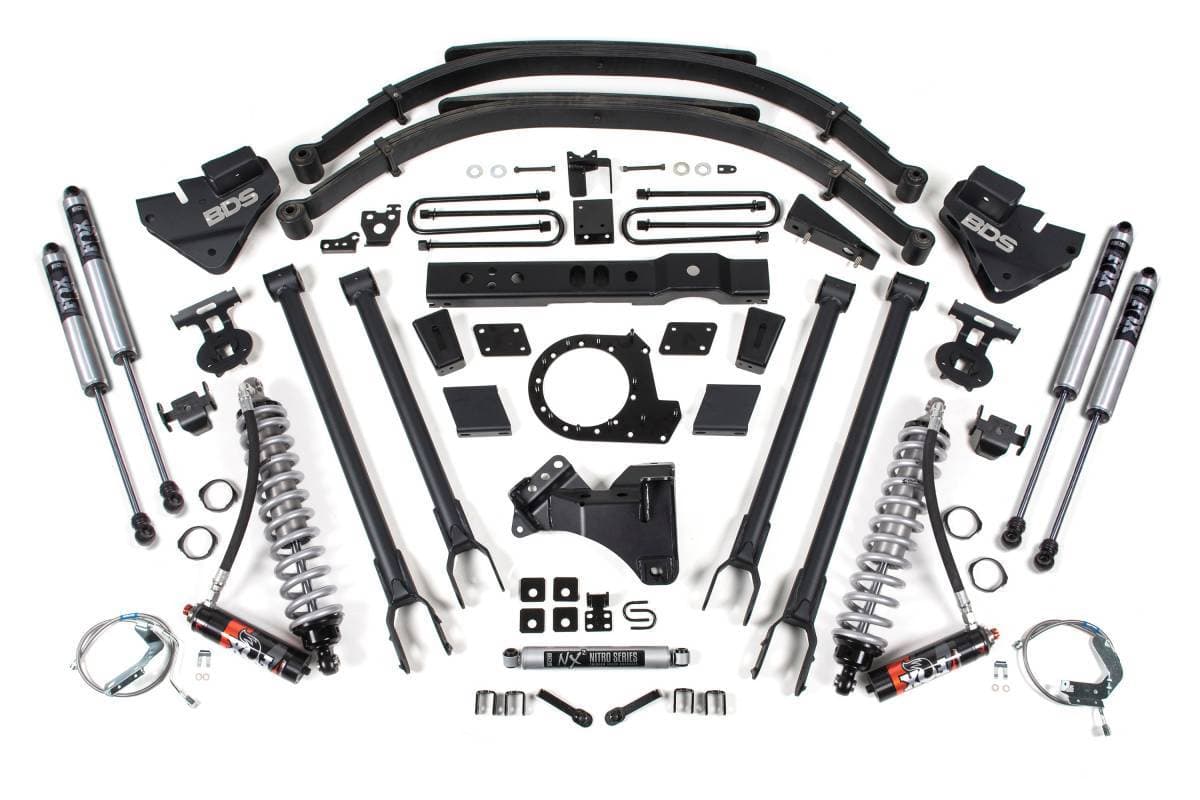 8 Inch 4-Link Lift Kit w/ FOX 2.5 Performance Elite Coil-Over Conversion | 2017-2019 Ford F250/F350 Super Duty 4WD Diesel | BDS Suspension