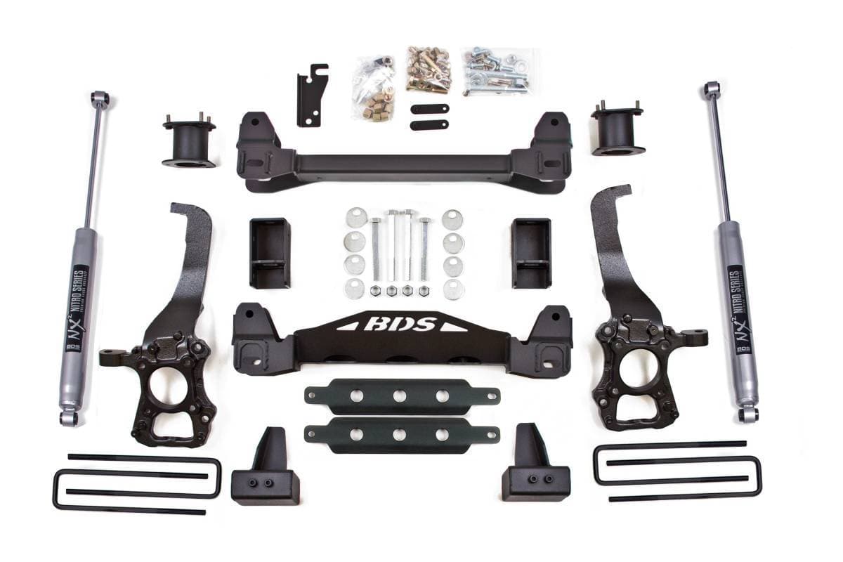 4 Inch Lift Kit | Ford F150 2WD (2015-2020) | 3 Inch Block Kit w/ FOX 2.0 Performance Series Shocks | BDS Suspension