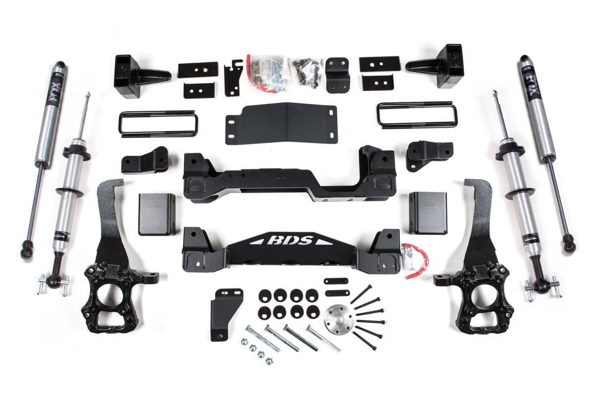 6 Inch Lift Kit | FOX 2.0 IFP Strut | Ford F150 (2015-2020) 4WD | 5 Inch Rear Block Kit | BDS Suspension