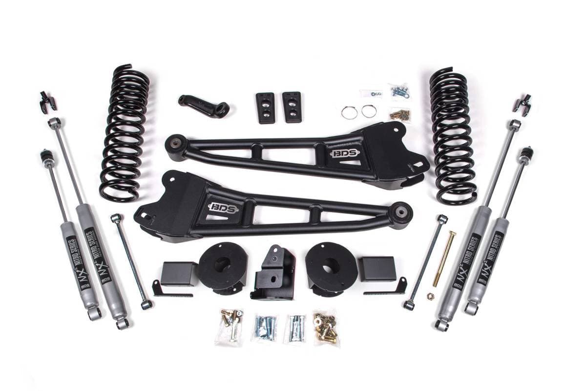 4 Inch Lift Kit w/ Radius Arm | Ram 2500 w/ Rear Air Ride (2014-2018) 4WD Gas | FOX 2.0 Performance Series Shocks | BDS Suspension