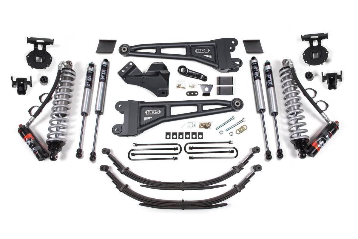 6 Inch Lift Kit w/ Radius Arm | FOX 2.5 Performance Elite Coil-Over Conversion | Ford F250/F350 Super Duty (2011-2016) 4WD Diesel | Factory 3 Inch Rear Blocks | BDS Suspension