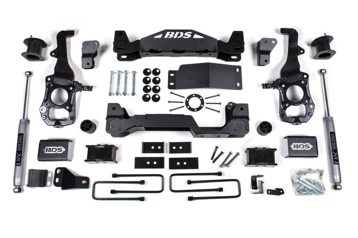 4 Inch Lift Kit | Ford F150 (2021-2026) 4WD | 2 Inch Block Kit | FOX 2.0 Performance Series Shocks | BDS Suspension