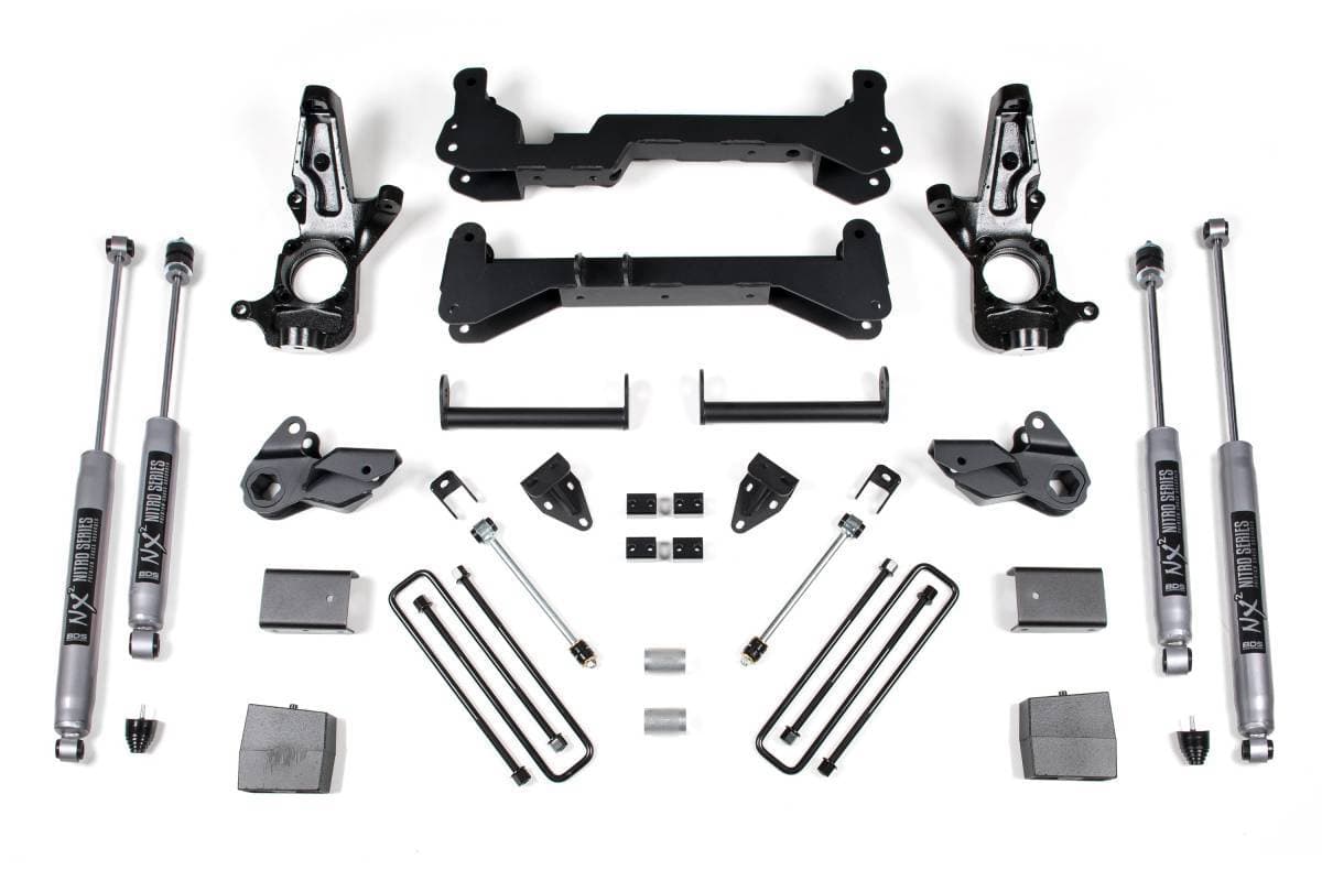6 Inch Lift Kit | Chevy Silverado & GMC Sierra 2500HD (2001-2010) 2WD | Carrier Above Crossmember | FOX 2.0 Performance Series | BDS Suspension