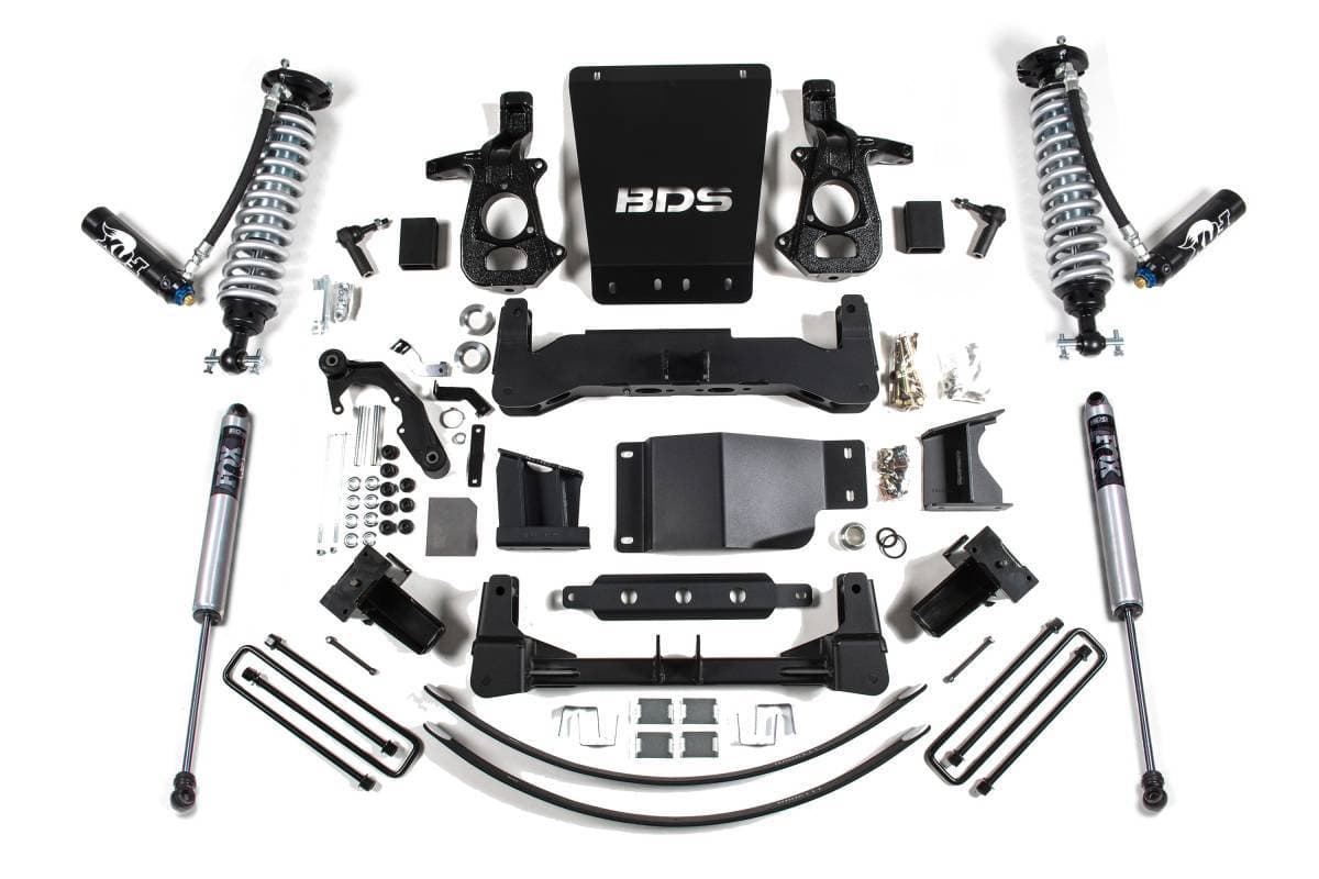 8 Inch Lift Kit | FOX 2.5 Coilover DSC | Chevy Silverado & GMC Sierra 1500 (2014-2018) 4WD | Aluminum / Stamped Steel Control Arms | BDS Suspension