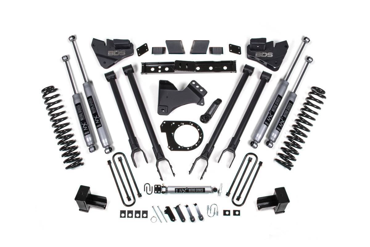 6 Inch Lift Kit | 4-Link Conversion | Ford F250/F350 Super Duty (2017-2019) 4WD Diesel | Rear Leaf Springs | FOX 2.5 Performance Elite | BDS Suspension