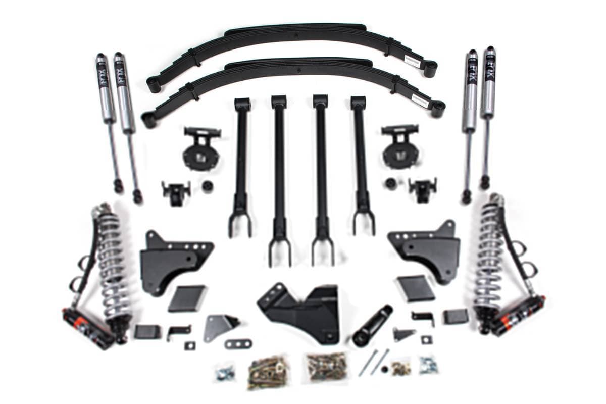 6 Inch Lift Kit w/ 4-Link | FOX 2.5 Performance Elite Coil-Over Conversion | Ford F250/F350 Super Duty (2011-2016) 4WD Diesel | Factory 3 Inch Rear Blocks | BDS Suspension
