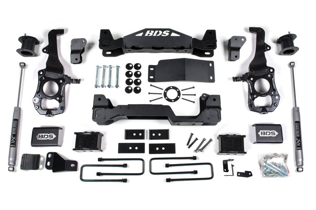 6 Inch Lift Kit | Ford F150 (2021-2026) 4WD | 4 Inch Block Kit | NX2 Nitro Series Shocks | BDS Suspension