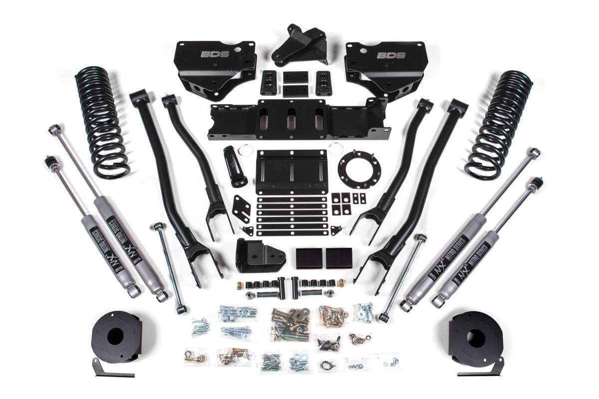 4 Inch Lift Kit w/ 4-Link | Ram 2500 w/ Rear Air Ride (2019-2024) 4WD Diesel | FOX 2.0 Performance Series Shocks | BDS Suspension