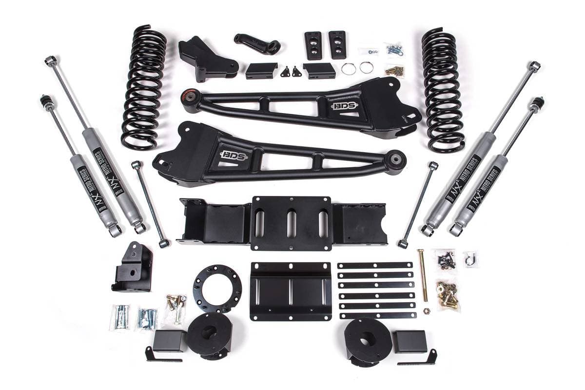 4 Inch Lift Kit w/ Radius Arm | Ram 2500 w/ Rear Air Ride (2019-2024) 4WD Gas | FOX 2.0 Performance Series Shocks | BDS Suspension
