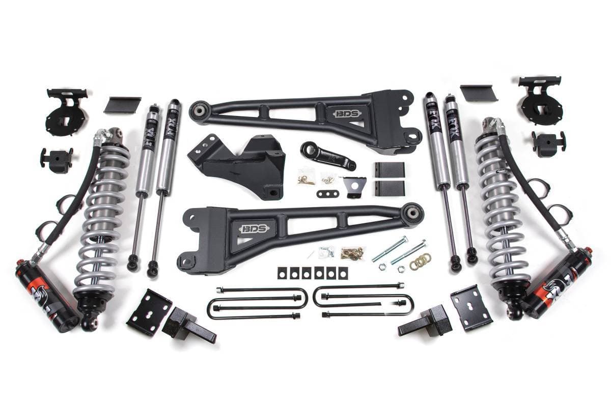 4 Inch Lift Kit w/ Radius Arm | FOX 2.5 Performance Elite Coil-Over | Ford F250/F350 Super Duty (2011-2016) 4WD Diesel | Leaf Springs Rear | BDS Suspension