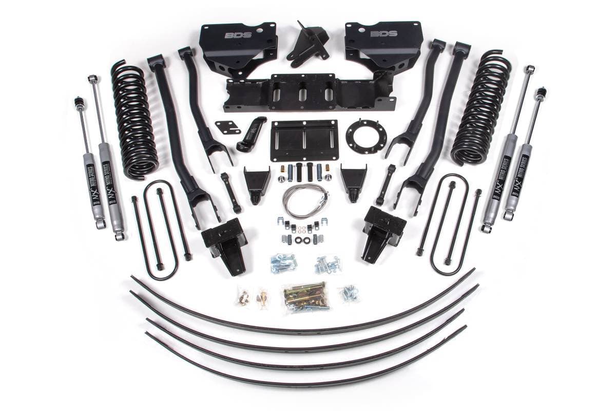 8 Inch Lift Kit w/ 4-Link | Ram 3500 4WD Diesel (2019-2024) | w/ Rear Overload | 6-Bolt | NX2 Nitro Series | BDS Suspension