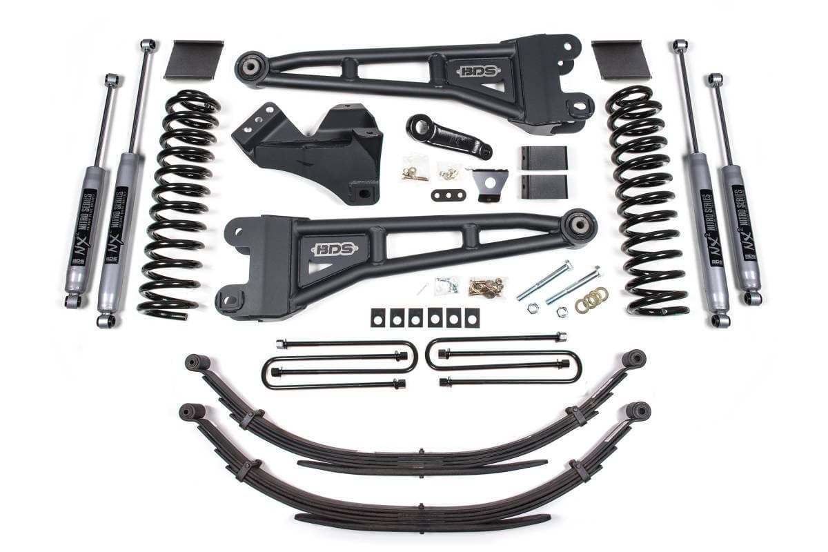 6 Inch Lift Kit w/ Radius Arm | Ford F250/F350 Super Duty (2011-2016) 4WD Diesel | Factory 2" Rear Blocks | NX2 Nitro Series | BDS Suspension