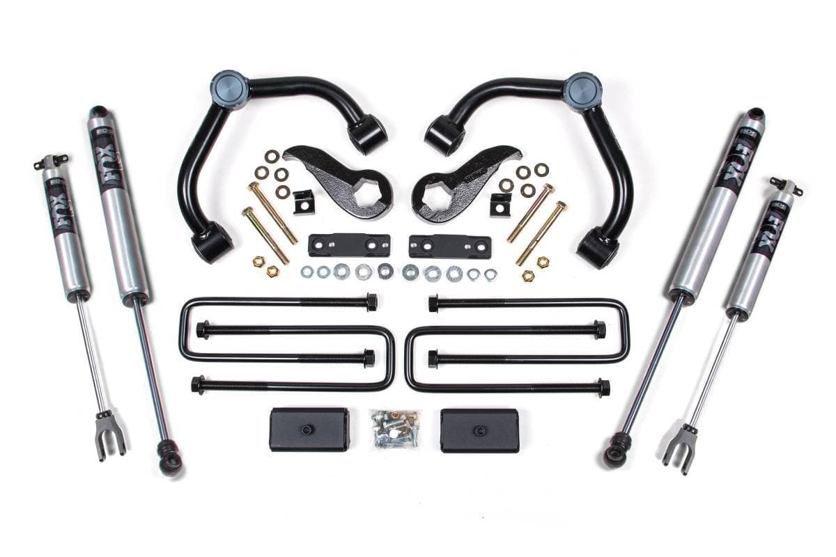3 Inch Lift Kit | 2020-2026 Chevy Silverado/GMC Sierra 2500HD/3500HD 4WD | 2 In Block w/ Overload | FOX 2.5 Performance Elite | BDS Suspension