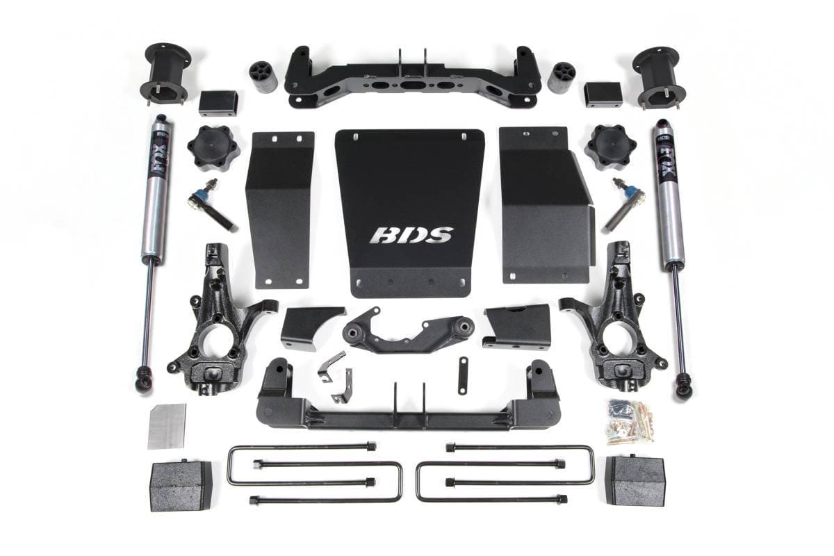 4.5 Inch Lift Kit | 2014-2018 Chevy Silverado & GMC Sierra 1500 4WD | Leaf Springs | FOX 2.0 | Cast Steel Control Arms | BDS Suspension