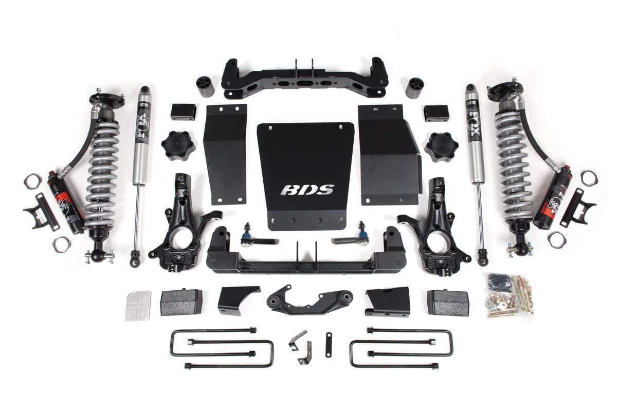 4 Inch Lift Kit | Leaf Springs | FOX 2.5 Performance Elite Coilover | Cast Steel Control Arms | Chevy Silverado / GMC Sierra 1500 (2014-2018) 4WD | BDS Suspension