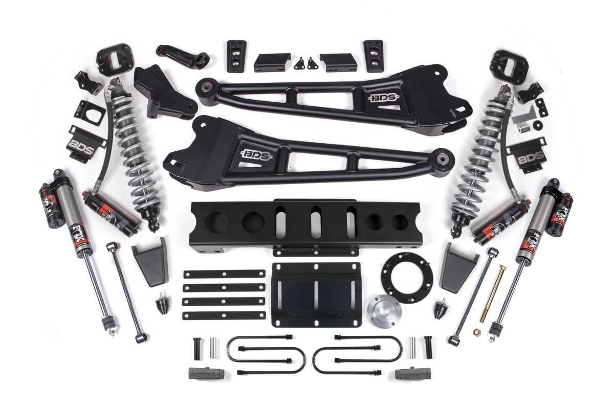 4 Inch Lift Kit w/ Radius Arm | FOX 2.5 Coil-Over Conversion Performance Elite | Ram 3500 (2013-2018) 4WD Diesel | FOX 2.0 Hydro Bump Stop | 6-Bolt | BDS Suspension