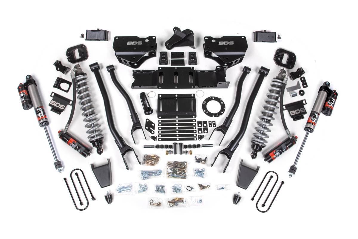 4 Inch 4-Link Lift Kit | FOX 2.5 Coil-Over Conversion Performance Elite | Ram 3500 Diesel 4WD (2019-2024) | 2in Block w/ Overload | Rubber Bump Stop | 8-Bolt | BDS Suspension