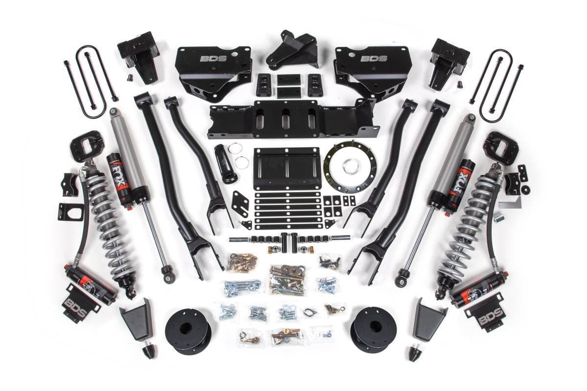6 Inch 4-Link Lift Kit w/ FOX 2.5 Performance Elite Coil-Over | Ram 3500 4WD Diesel (2019-2024) | 5in Block w/o Overload | Rubber Bump Stop | 6-Bolt | BDS Suspension