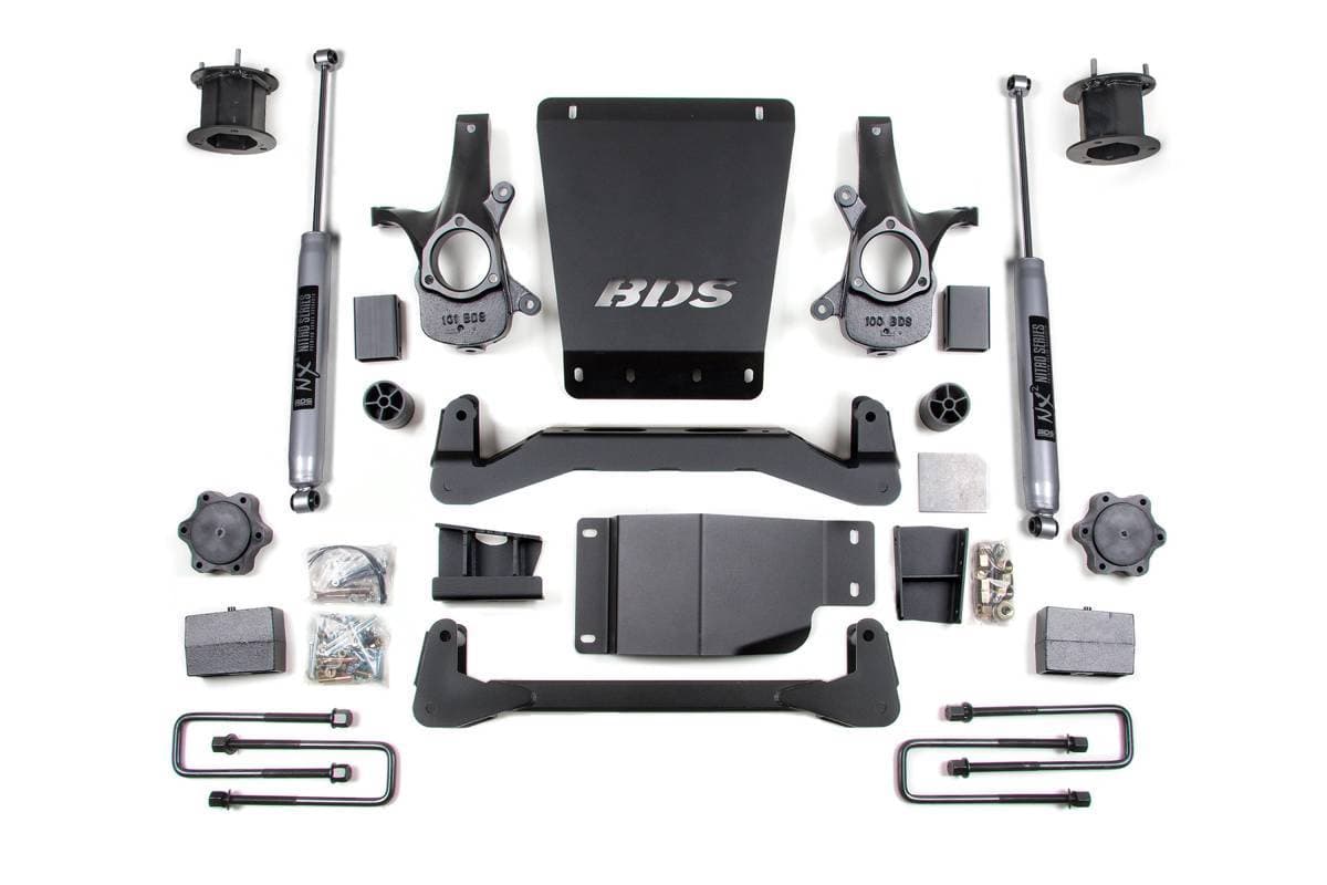4.5 Inch Lift Kit | 2007-2013 Chevy Silverado / GMC Sierra 1500 4WD | Block Kit w/ FOX 2.0 Performance Series Shocks | BDS Suspension