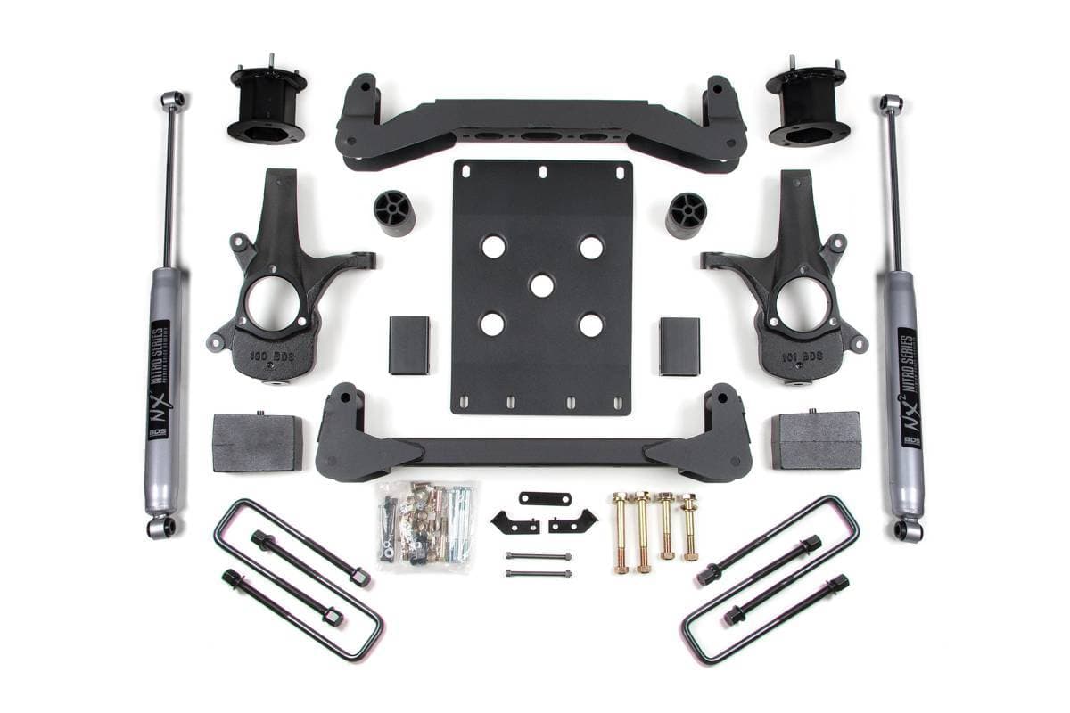 4.5 Inch Lift Kit | 2007-2013 Chevy Silverado / GMC Sierra 1500 2WD | Leaf Springs w/ NX2 Nitro Series Shocks | BDS Suspension