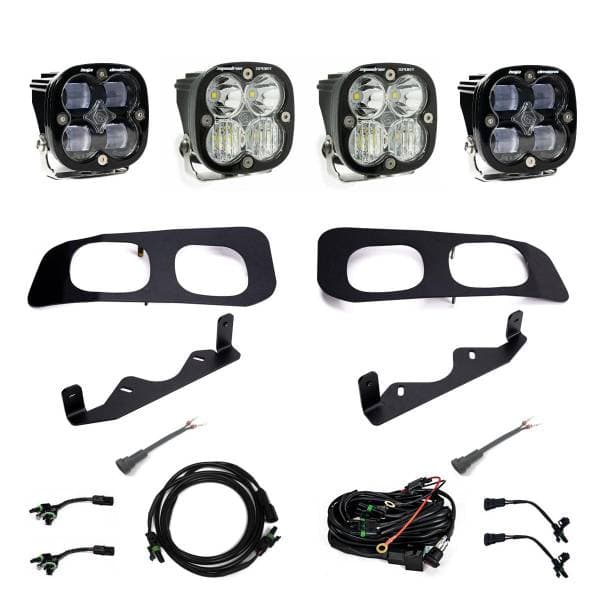 Baja Designs 2023+ Ford F250/F350 Super Duty Squadron SAE/Sport Fog Pocket Kit - Clear Toggle