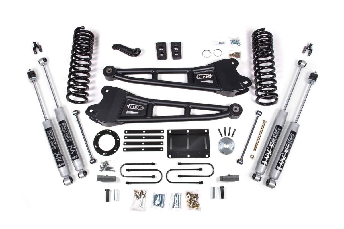 6 Inch Lift Kit w/ Radius Arms | Ram 3500 4WD Diesel (2013-2018) | 4.5 Inch Leaf Springs | 8-Bolt | FOX 2.5 Performance Series HTO | BDS Suspension