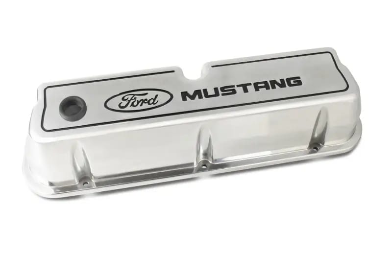 Ford Racing Ford 289/302/351W Die-Cast Valve Covers - Polished w/Black Logo thumbnail 3