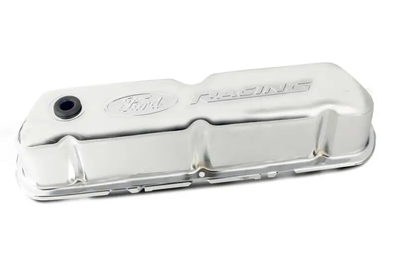 Ford Racing Embosses Logo Stamped Steel Valve Cover Chrome thumbnail 3