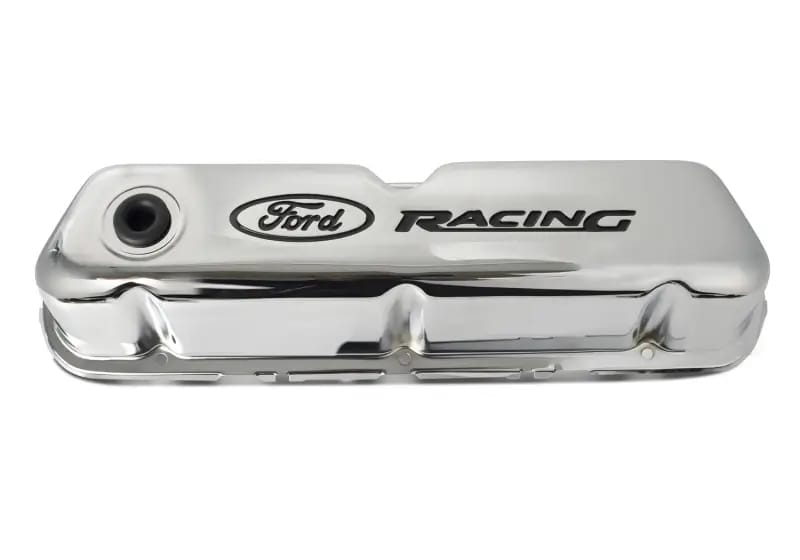 Ford Racing Logo Stamped Steel Valve Covers - Chrome thumbnail 9