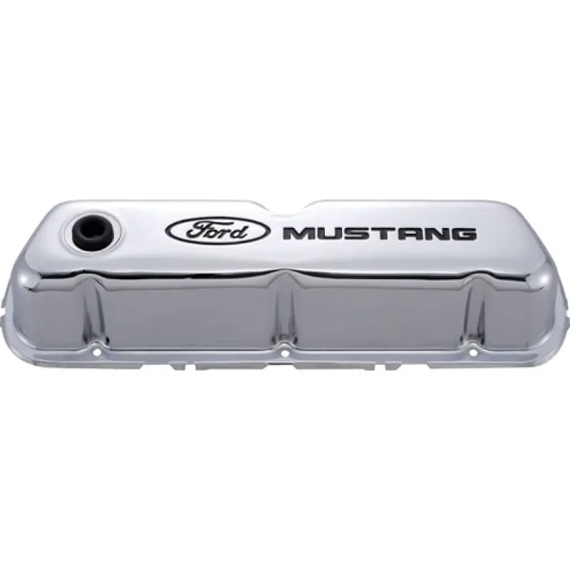 Ford Racing Ford Mustang Logo Stamped Steel Chrome Valve Covers thumbnail 13