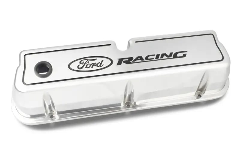 Ford Racing Logo Die-Cast Black Valve Covers Polished thumbnail 3