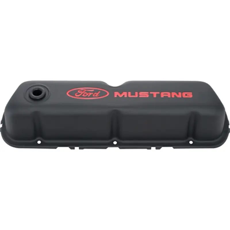 Ford Mustang Logo Black Crinkle Valve Cover thumbnail 2