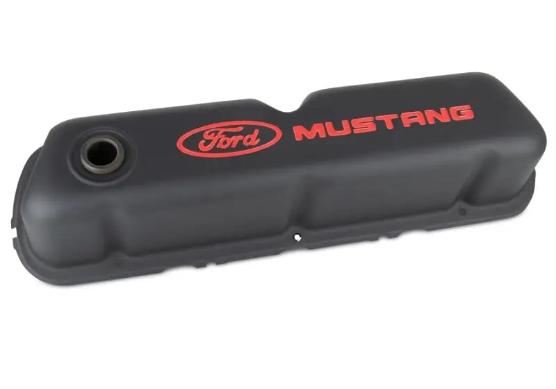 Ford Mustang Logo Black Crinkle Valve Cover thumbnail 7