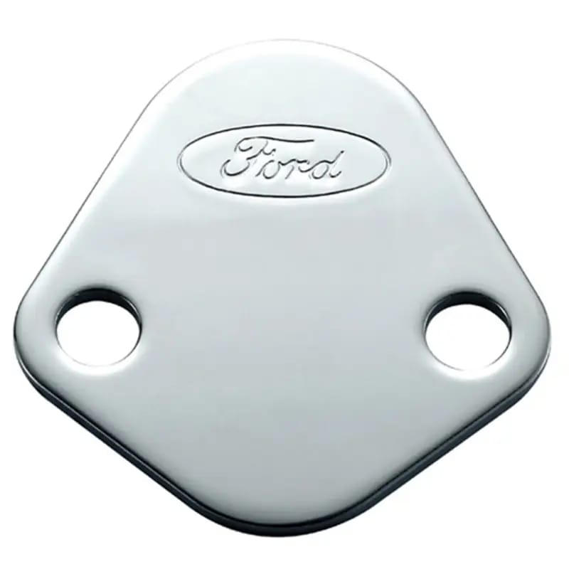 Ford Racing Ford Logo Fuel Pump Blockoff Plate - Chrome thumbnail 2