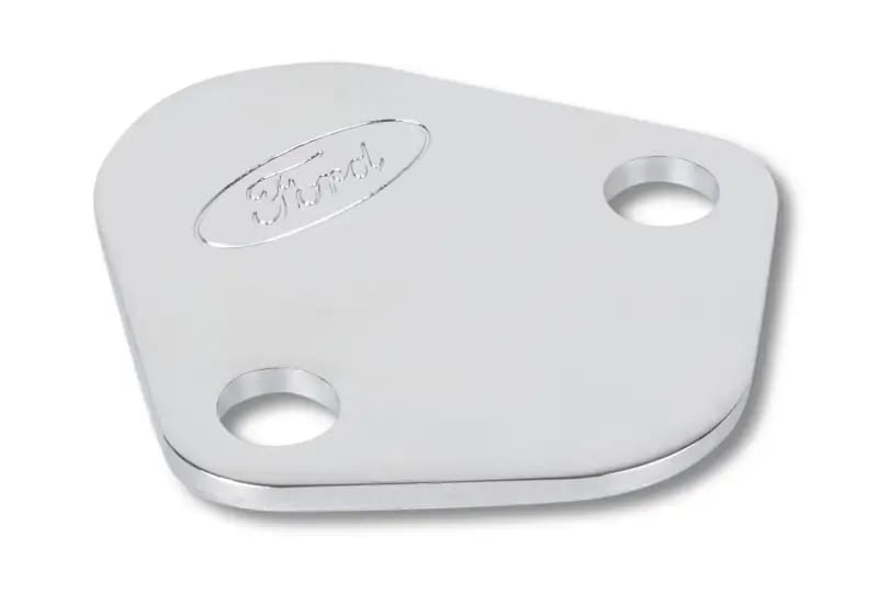 Ford Racing Ford Logo Fuel Pump Blockoff Plate - Chrome thumbnail 4