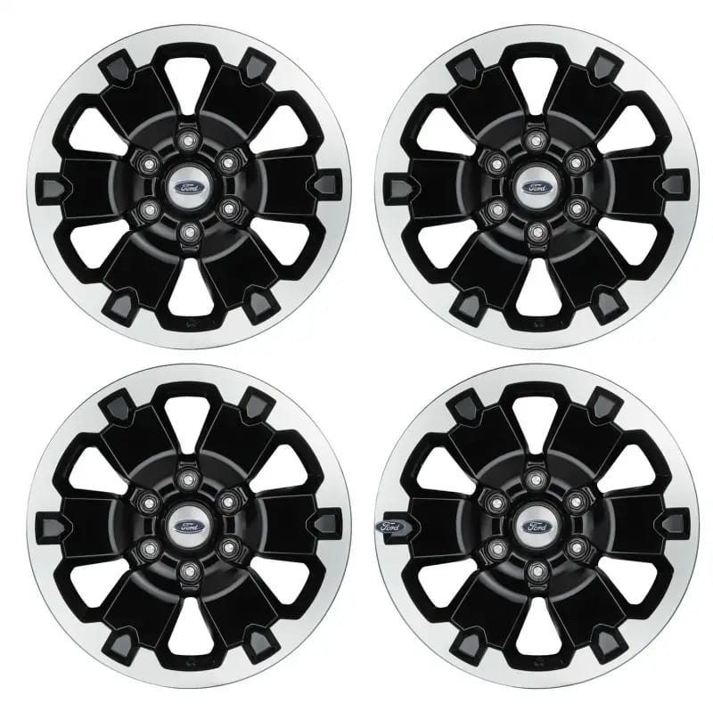 Ford Racing 19-21 Ranger 18x8in 4 Wheel Kit w/TPMS - Gloss Black w/ Machined Face thumbnail 3