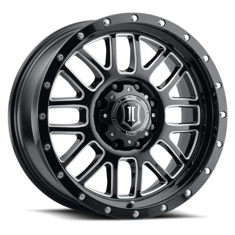 ICON Alpha 20x9 6x135 16mm Offset 5.625in BS Gloss Black Milled Spokes Wheel