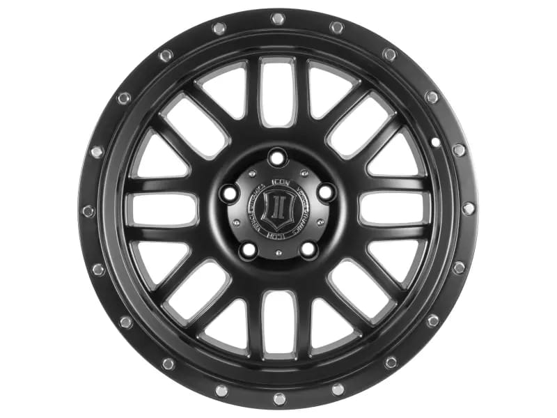 ICON Alpha 20x9 8x170 0mm Offset 5in BS 125.2mm Bore Satin Black Wheel thumbnail 2