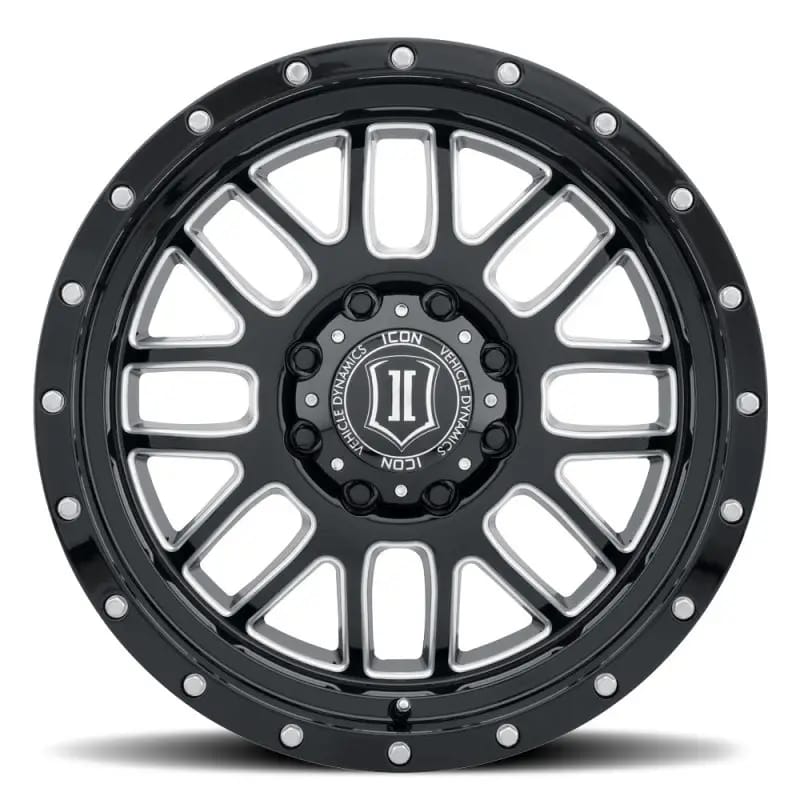 ICON Alpha 20x9 8x180 12mm Offset 5.5in BS Gloss Black Milled Spokes Wheel thumbnail 2