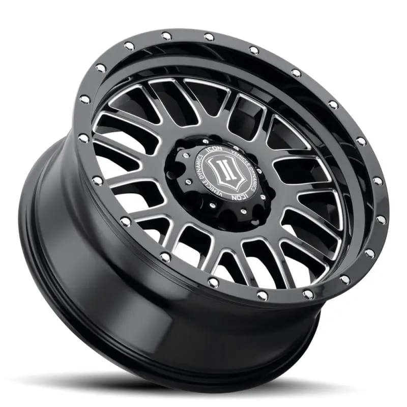 ICON Alpha 20x9 8x180 12mm Offset 5.5in BS Gloss Black Milled Spokes Wheel thumbnail 3