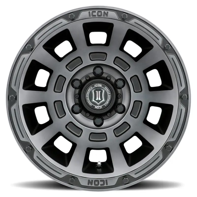ICON Thrust 17x8.5 6x135 6mm Offset 5in BS Smoked Satin Black Tint Wheel thumbnail 2