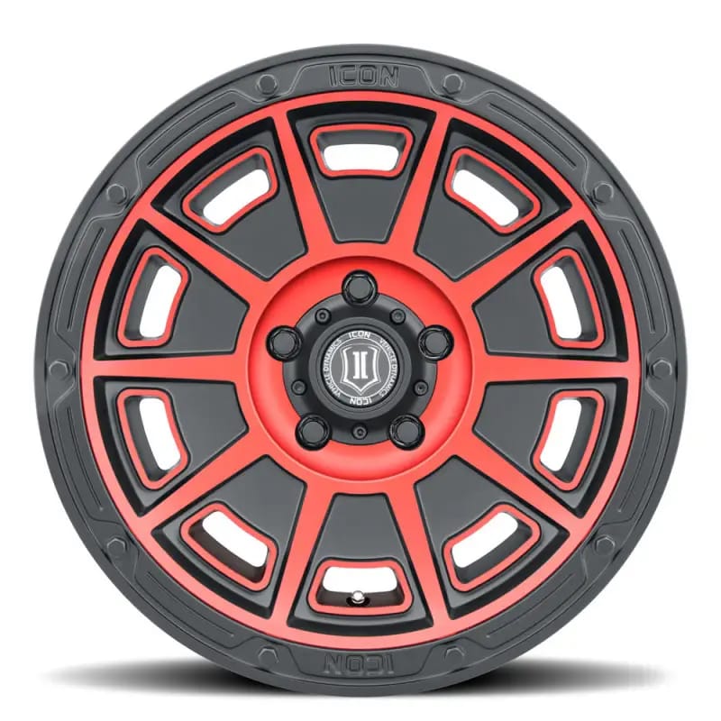 ICON Victory 17x8.5 6x120 0mm Offset 4.75in BS Satin Black w/Red Tint Wheel thumbnail 2