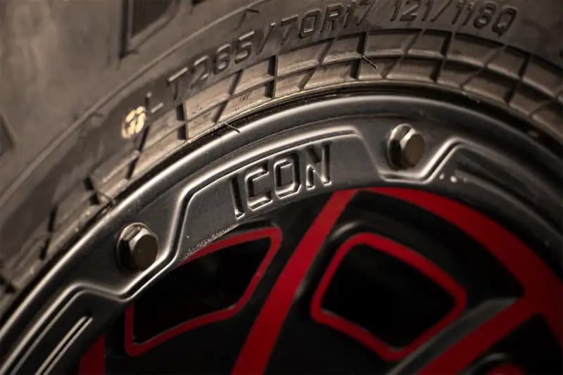 ICON Victory 17x8.5 6x135 6mm Offset 5in BS Satin Black w/Red Tint Wheel thumbnail 5