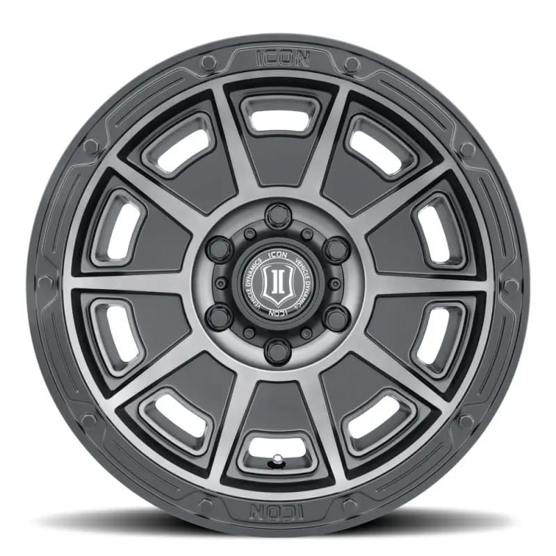 ICON Victory 17x8.5 6x135 6mm Offset 5in BS Smoked Satin Black Tint Wheel thumbnail 2
