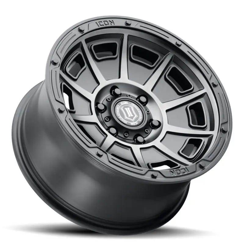 ICON Victory 17x8.5 6x135 6mm Offset 5in BS Smoked Satin Black Tint Wheel thumbnail 3
