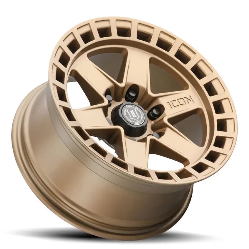 ICON Raider 17x8.5 6x135 6mm Offset 5in BS Satin Brass Wheel thumbnail 4