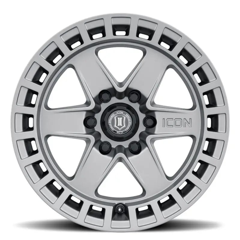 ICON Raider 17x8.5 6x135 6mm Offset 5in BS Titanium Wheel thumbnail 2