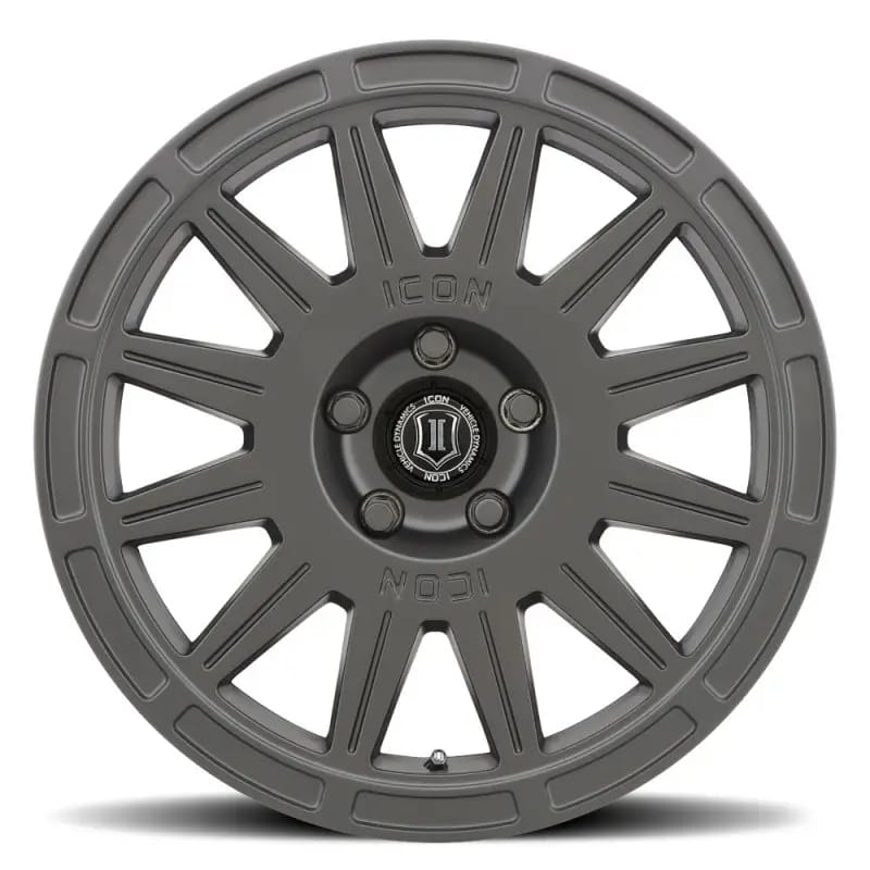 ICON Ricochet 17x8 5x108 38mm Offset 6in BS Satin Black Wheel thumbnail 2